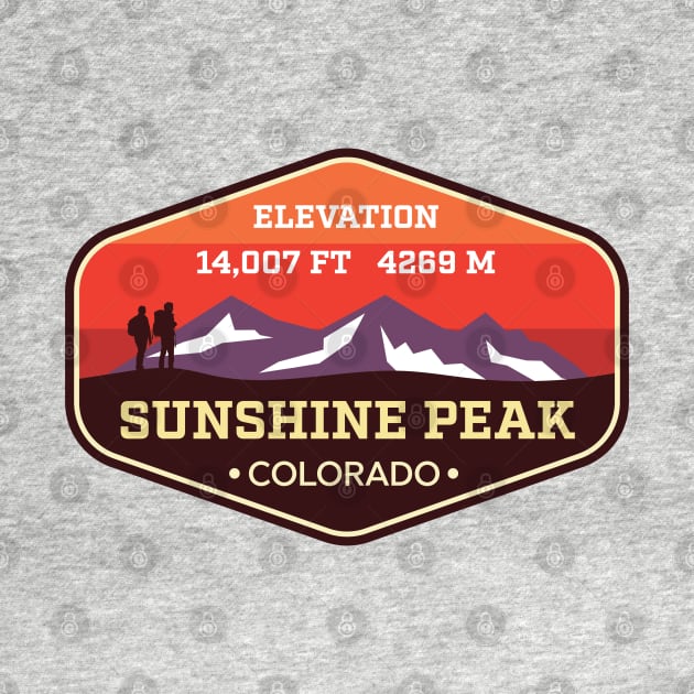 Sunshine Peak Colorado - 14ers Mountain Climbing Badge by TGKelly